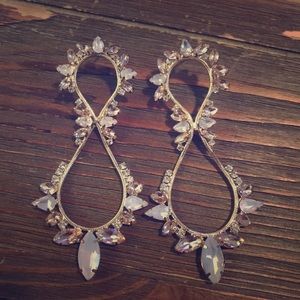 Express Pink & Gold Rhinestone Earrings